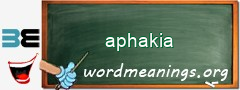 WordMeaning blackboard for aphakia